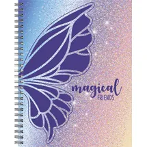 Brunnen Freundebuch Magic Butterfly ca. DIN A5 liniert, lila/roa Hardcover 80 Seiten, 1 St.