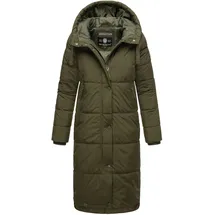 Marikoo Winterjacke "Soranaa", Damen, Gr. XL, grün (schwarz olive), Obermaterial: 100% Polyester. Futter: 100% Polyester. Wattierung: 100% Polyester. Ärmelfutter: 100% Polyester, Jacken Winterjacke, langer Winter Mantel mit Kapuze
