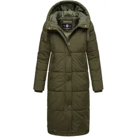 Marikoo Winterjacke "Soranaa", Damen, Gr. XL, grün (schwarz olive), Obermaterial: 100% Polyester. Futter: 100% Polyester. Wattierung: 100% Polyester. Ärmelfutter: 100% Polyester, Jacken Winterjacke, langer Winter Mantel mit Kapuze