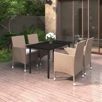 vidaXL Garten-Essgruppe 5-tlg. Beige