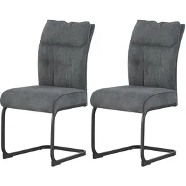 xonox.home Schwingstuhl Frieda 2er Set anthrazit schwarz B/H/T: ca. 47x94x61 cm – anthrazit, schwarz