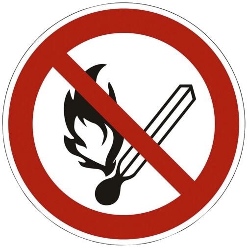 Sicherheitskennzeichen »Feuer, offenes Licht und Rauchen verboten [P003]« Ø: 20 rot, OTTO Office, 20x0.1 cm