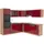 Vicco Winkelküche R-Line L-Form 247 cm Bordeaux Hochglanz
