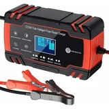 Bunthaus Intelligentes 12v/24v 8a Batterieladegerät, Tragbares Batterieladegerät Mit Automatischer Reparaturfunktion Und Lcd-bildschirm, Für Auto, Motorrad, Lkw, Agm, Gel, Nass, Sla (8-100ah) (schwarz