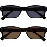 The Reading Glasses Company Die Lesebrille Unternehmen 2er-Pack Herren Groß Schwarz Braune Schildpatt Sonnen-Leser UV400 Federscharniere SS11-12 +1,00