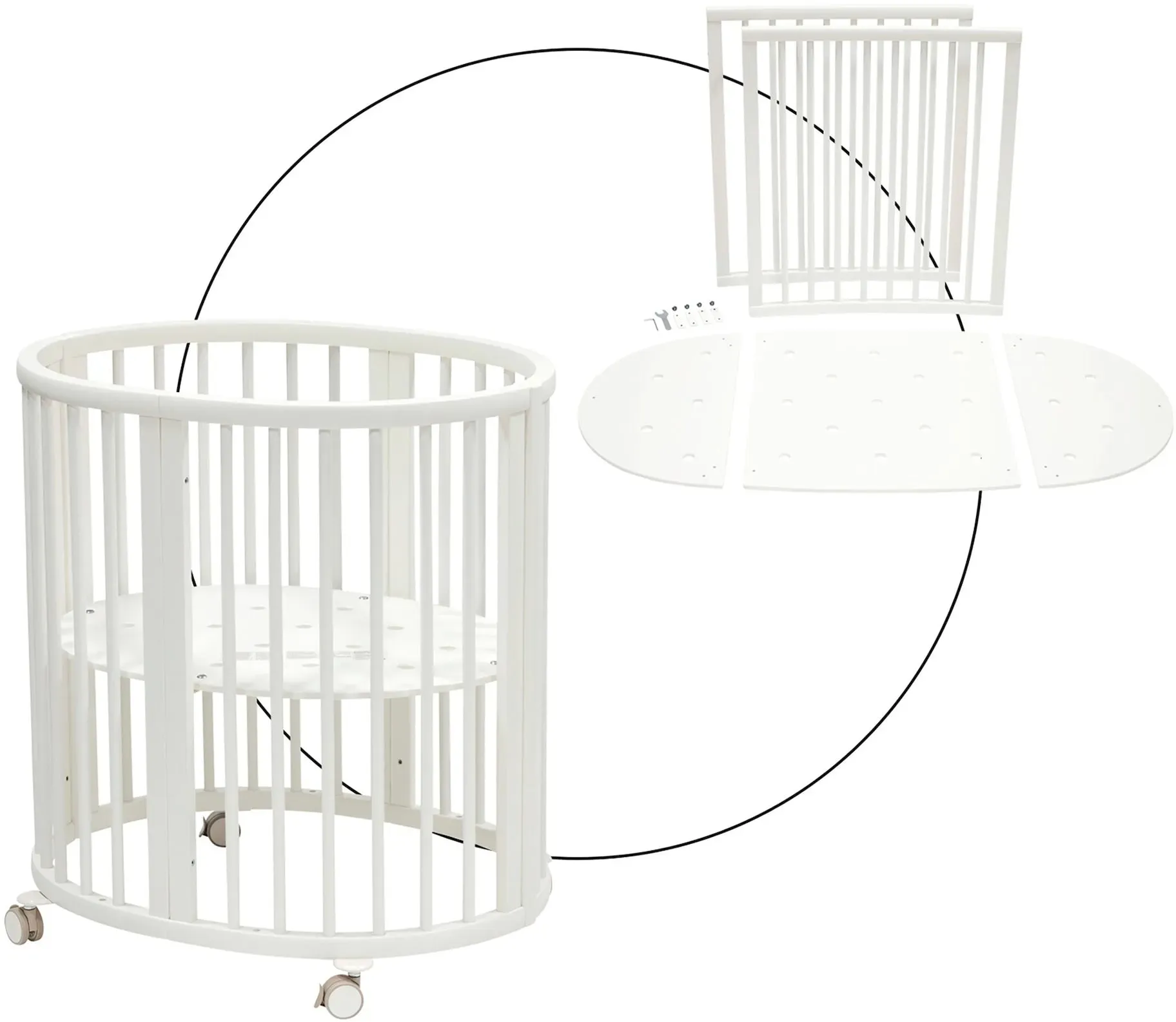 Stokke® SLEEPITM Bundle Sleepi Mini inkl. Umbausatz zum Kinderbett, weiss