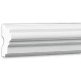 PROFHOME DECOR Wand- und Friesleiste 151304 Weiß 2 St. 200 x 2,5 x 5,1 cm