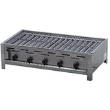 BSR-Grillen 5-flammiger Profi Gasgrill aus Edelstahl, stufenlos regelbar, Gasbräter, Gastrogrill, Gastrobräter mit Gasschlauch und Druckminderer (18,4 kW | Edelstahl Grillrost)