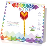 CreativaMente Creagami 3178841 Origami 3D, Kids Herz, Bastelset für Erwachsene und Kinder ab 5 Jahren, 89 Teile