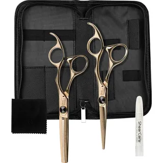 Olivia Garden Silk Cut Black/Gold Schere + Effilierschere 5,75 Zoll