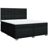 vidaXL Boxspringbett mit Matratze Schwarz 180x200 cm Stoff