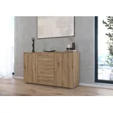 Rauch Kommode »Sideboard Schubladenkommode AGORDO mit Dekor- oder Hochglanzfront«, mit 4 Schubkästen und 2 Türen sowie Metallgriffen MADE IN GERMANY,