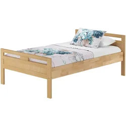 Erst-Holz Überlanges Holzbett, Seniorenbett 120x220 Buche lackiert V-60.74-12-220ohne Zubehör