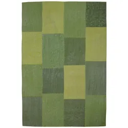 Teppich KAYOOM "Lyrical 110", grün (multi, grün), B:120cm H:13mm L:170cm, Baumwolle, Teppiche, Handgefertigt, hochwertig verarbeitetes Unikat im Antik-Design