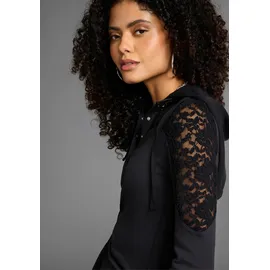 KangaROOS Kapuzenshirt KANGAROOS, Damen, Gr. 40/42, schwarz, Rippware, Obermaterial: 100% Baumwolle. Kapuzenfutter: 100% Baumwolle.