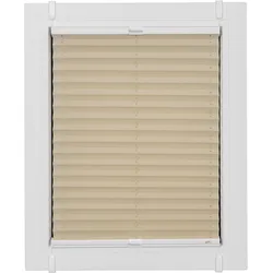 Plissee SUNLINES "One Size Style Crepe", beige (sand, weiß, weiß), B:95cm H:190cm, Obermaterial: 85% Polyester, 15% sonstige Fasern, Plissees, Zubehörfarbe weiß, zum Klemmen