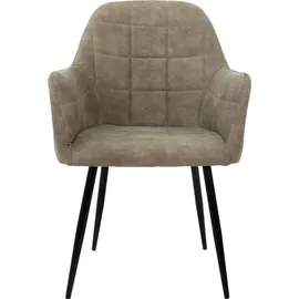 ECD Germany Esszimmerstuhl Kunstleder Olive 2er Set
