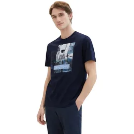 TOM TAILOR T-Shirt PHOTOPRINT Regular Fit Blau S