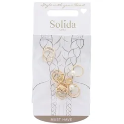 Solida Haarpiercings mit Perlen & Muscheln gold