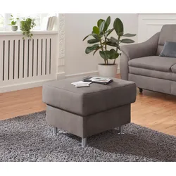 Hocker SIT & MORE "Cardoso", grau (steel), B:58cm H:47cm T:58cm, Luxus-Microfaser 2 (100% Polyester), Luxus-Microfaser ALTARA NUBUCK (100% Polyester), Luxus-Microfaser 1 (100% Polyester), Hocker