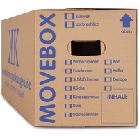 KK Verpackungen Aufbewahrungsbox (Spar-Set, 40 St., 40er-Set), Movebox 2-welliger Umzugskarton Umzugskiste 40kg Braun braun