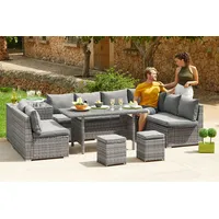 Konifera Gartenlounge-Set »Kalamos«, (Set, 23 tlg., 3er-Sofa, 2x 2er Sofa, Ecksofa, 2x Hocker, 2x Tisch, inkl. Auflagen), Polyrattan, Aluminium, 10 Personen, individuell aufstellbar,