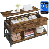 VASAGLE Couchtisch vintagebraun-schwarz Holz 60 x 120 cm