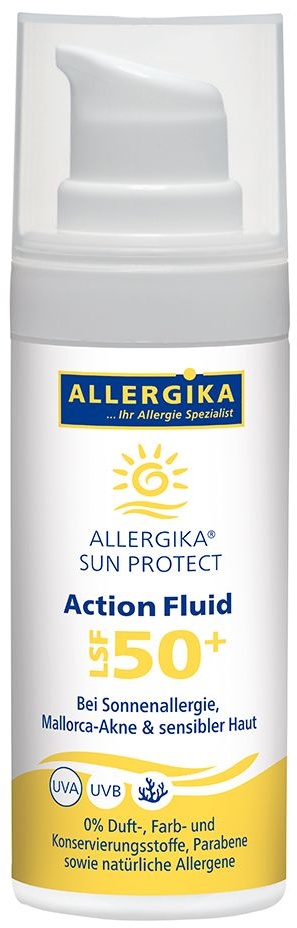 Allergika® SUN Protect Action Fluid SPF 50+ - Sonnenschutz mit sehr hohem Schutz zur Vorbeugung von Sonnenallergie, Mallorca-Akne