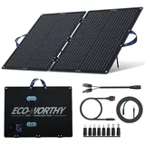 ECO-WORTHY 100W Solarpanel Faltbar, Solarpanel 12v mit 10 DC Adapter, 30°/40° Verstellbarer Halterung Solarmodul für Tragbare Powerstation Wohnmobil Camping Garten Caravan