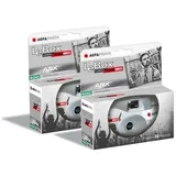 AGFA Photo Pack 2 x 601026 – Einwegkamera LeBox Black&White, 27 Fotos, optisches Objektiv 31 mm – Grau