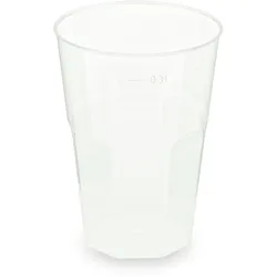 VEPATIM 15x Mehrwegbecher Pfandbecher Cocktail transparent stabil+ PP 0,3L O 70mm