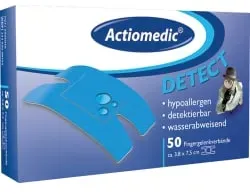 Actiomedic® DETECT+ ELASTIC Fingergelenkverband 336.021.49821 , 1 Packung = 50 Stück, Maße: 3,8 x 7,5 cm