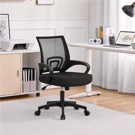 Yaheetech Drehstuhl Kunststoff Schwarz