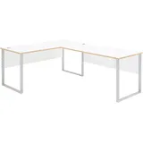 Innostyle Eckschreibtisch Memphis Eiche / Weiß