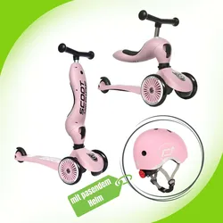 Scoot&Ride Highwaykick 1 Rutscherfahrzeug und Scooter inkl. Helm, Farbe: blueberry