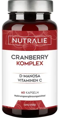 Nutralie Amerikanische Cranberry Mit Vitamin C Und D-Mannose Blasenentzündung 60 Kapseln