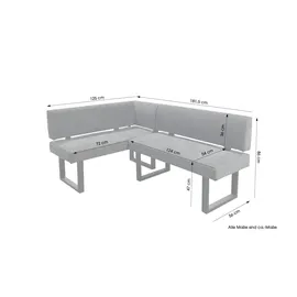 byLIVING Eckbank VANCOUVER ¦ schwarz ¦ Maße cm B: 181,5, H 86