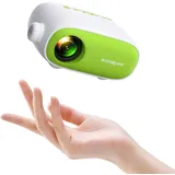 wondywe | Mini Beamer als Geschenk, um Sportereignisse/Filme anzuschauen - 137 Zoll Bildgröße, 480P, unterstützt TV Stick/PC/USB-Laufwerk/DVD, Ultraportables Design - Mini Projektor