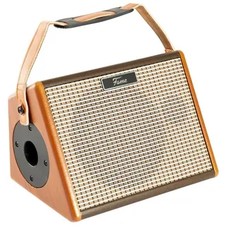 Fame AG-26A Akustikgitarrenverstärker, integrierter Akku, 2 separat regelbare Kanäle, 3,5 mm Stereo-Line-In, Echo-/Reverb-Effekte, Bluetooth, inklusive 15V Ladekabel