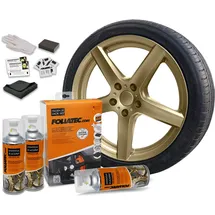 FoliaTec Felgen 2K Lack Set Felgenlack Lackspray, bronze metallic glänzend, 3 x 400 ml