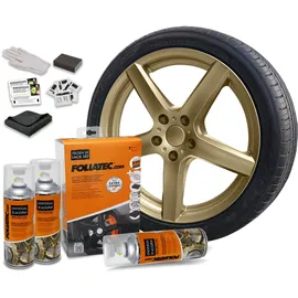 FoliaTec Felgen 2K Lack Set Felgenlack Lackspray, bronze metallic glänzend, 3 x 400 ml
