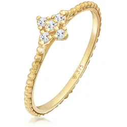 Fingerring ELLI PREMIUM "Topas Edelsteine Verlobung Kugellook 375 Gelbgold" Gr. 58, gold (gold, weiß), Fingerringe, Damen, 58mm,mit Steinen, Gelbgold 375, 1.1mm