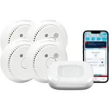 Homematic IP Rauchwarnmelder Weiß Starterset für 4 Räume