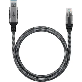 goobay USB-A auf RJ45 1 m Schwarz/ Silber