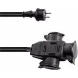 Eurolite 3024701E Strom Verlängerungskabel Schwarz 5m 3-fach