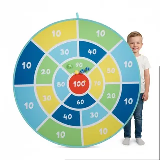 alldoro XXL Dart-Scheibe Ø 142 cm Klett-Dartboard inkl. 12 Klettbälle und Tragetasche