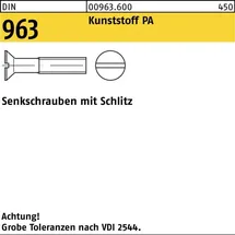 F. REYHER Nchfg. GmbH & Co. KG Senkschraube DIN 963 Schlitz M6 x 30 Polyamid 200 Stück
