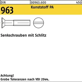 F. REYHER Nchfg. GmbH & Co. KG Senkschraube DIN 963 Schlitz M6 x 30 Polyamid 200 Stück