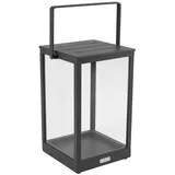 Windlicht Belfort aus Aluminium, modern quadratisches Design, Anthrazit, große Ausführung