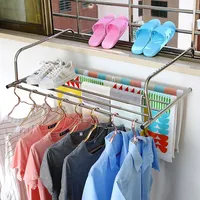 fanelod Wäscheständer zu Aufhängen, zusammenklappbarer Heizkörper-Wäscheständer aus Edelstahl, ausziehbarer Heizkörper-Wäscheständer für den Balkon, Wäscheständer für Heimbedarf